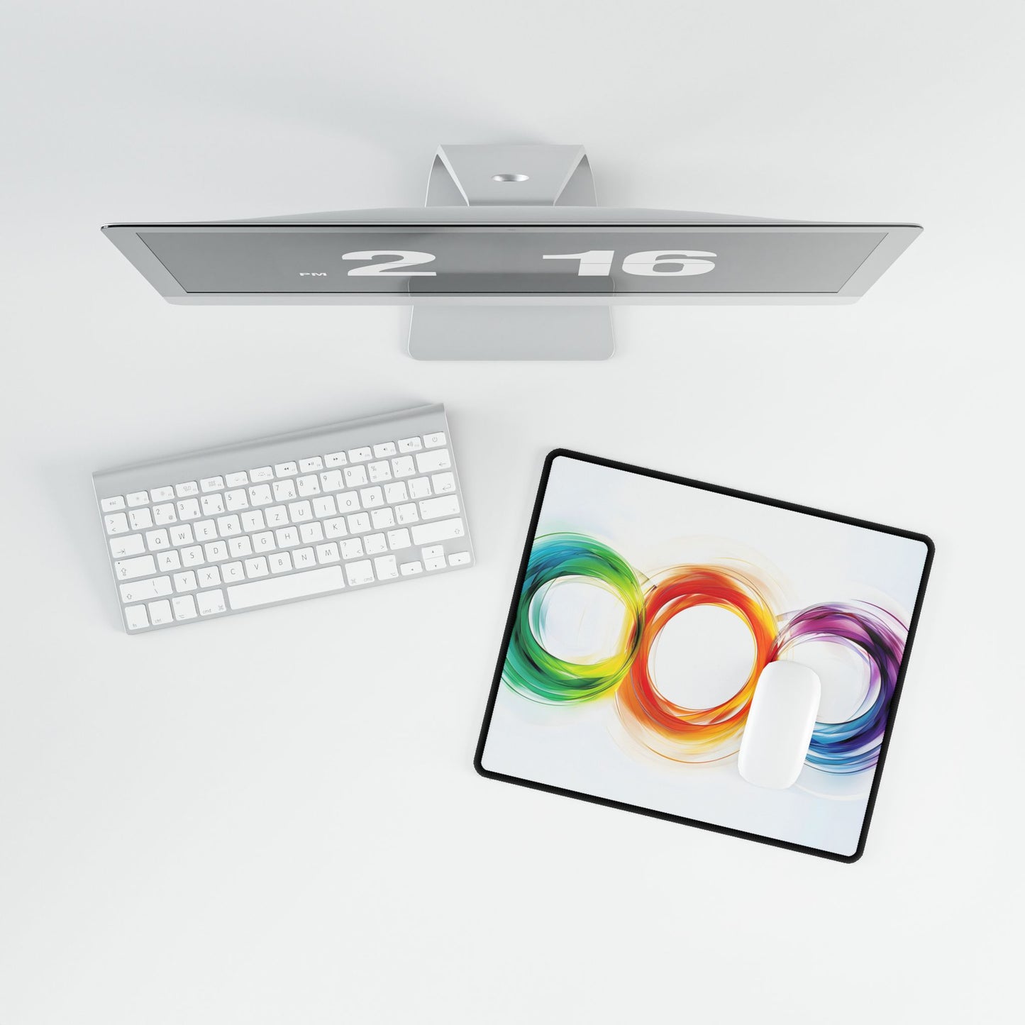 Colorful Swirls: Graphic Art Design - Desk Mat