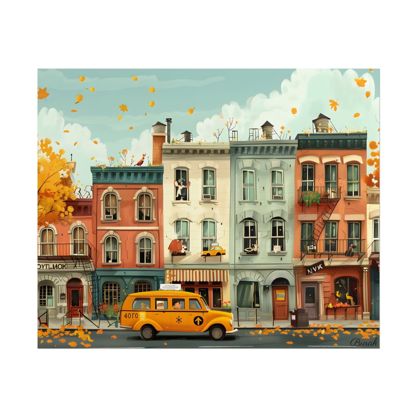 Whimsical Yellow Dream: A Captivating Illustration - Poster