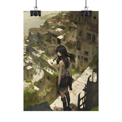 Dramatic Bird's Eye View: Mysterious Anime Encounter - Poster