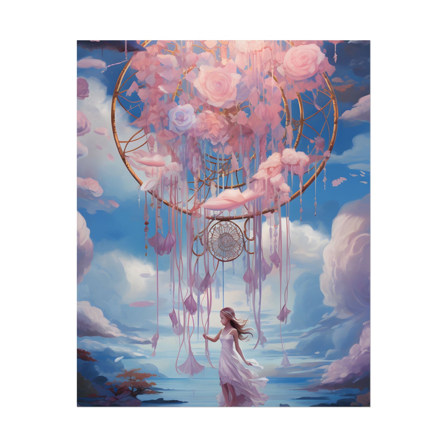 Dreamscape of Whispers: Ethereal Realm Digital Artwork - Poster