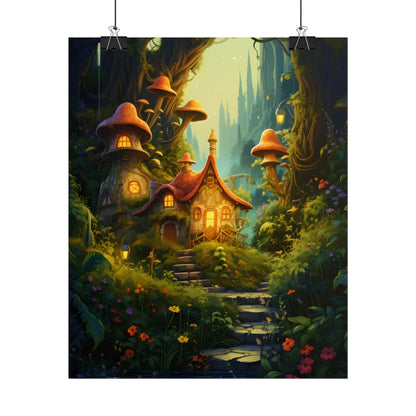 Enchanted Forest Wonder: A Young Hero in Whimsical Magic - Poster