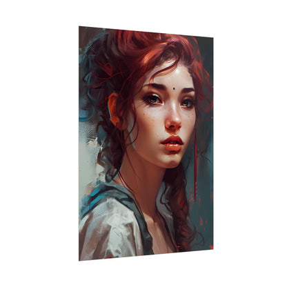 Beautiful Brunette Portrait: Makeup Art - Poster