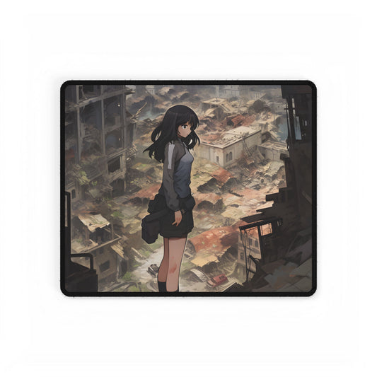 Dramatic Anime Scene: Detailed Bird's Eye View - Desk Mat