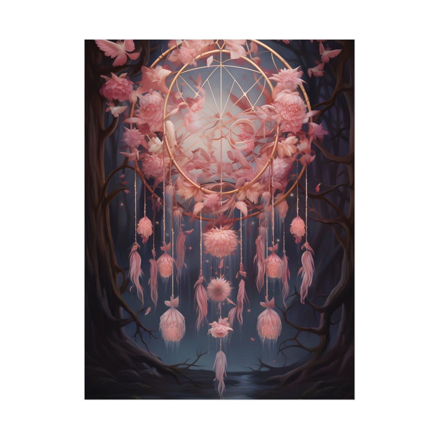 Ethereal Dreamcatcher Realm: Surreal Landscape Art - Poster