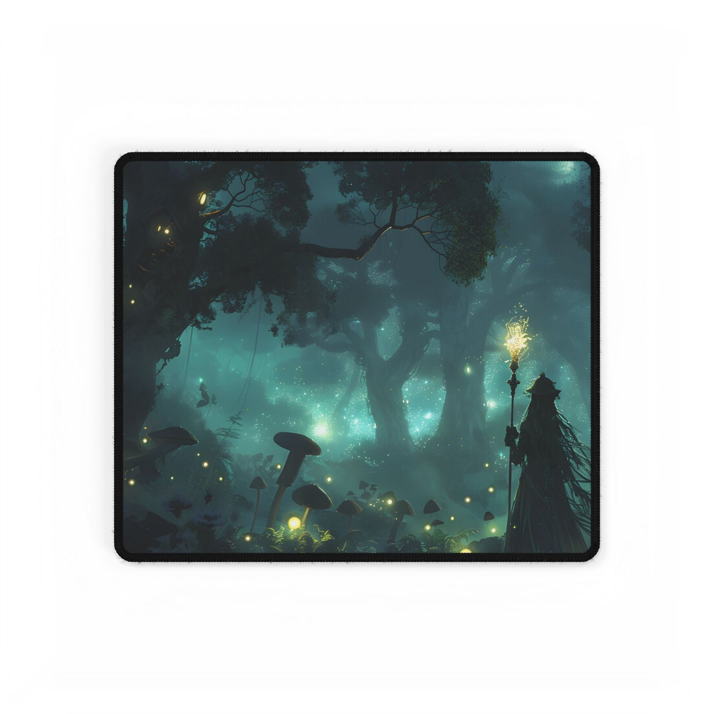 Mystical Forest Sanctuary: Ancient Secrets Revealed - Desk Mat