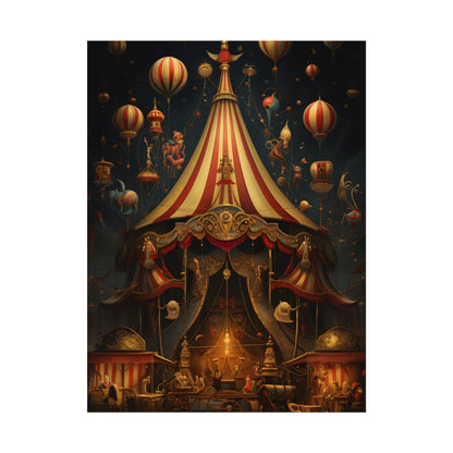 Whimsical Clockwork Circus: Fantastical Art with Vibrant Details - Poster