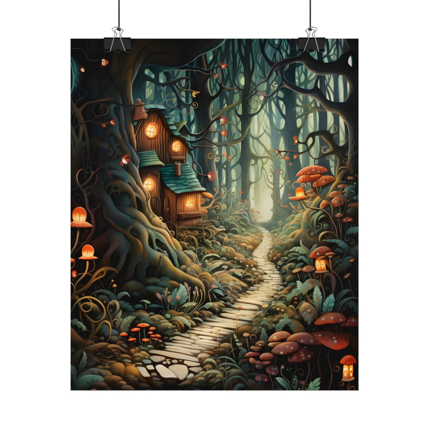 Whimsical Cartoon Forest Scene - Poster