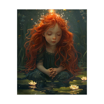 Sparkly Redhead Daydream: Young Girl Digital Art - Poster