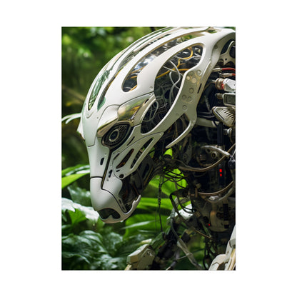 Tranquil Wildlife Sanctuary: AI-Operated Robot in Nature's Harmony - Poster