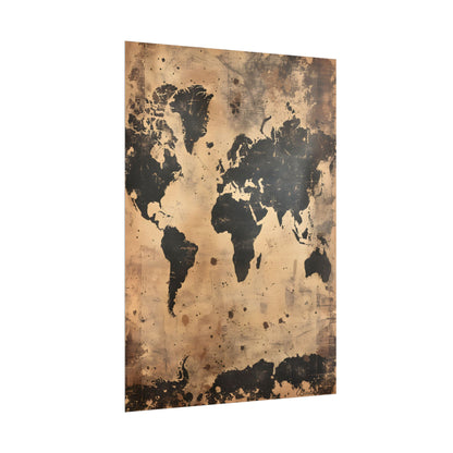 Timeless World Map: Elegant Artwork - Poster
