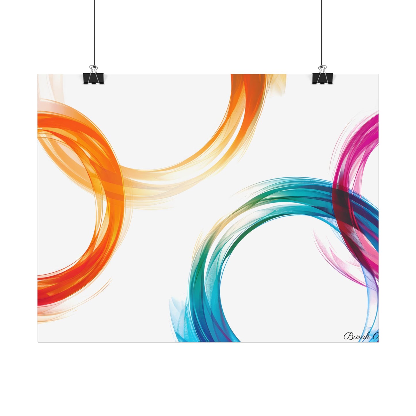 Swirling Abstract Colors: Vibrant Digital Artwork - Poster