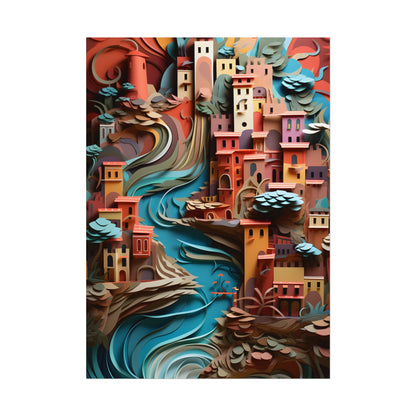 European Nature in Paper Quill: A Close-Up Artwork - Poster
