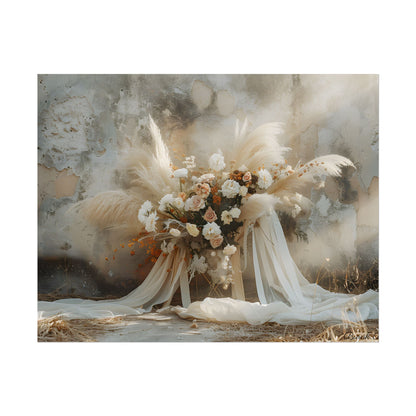 Whimsical Floral Bloom: Pampas Grass Artwork - Poster