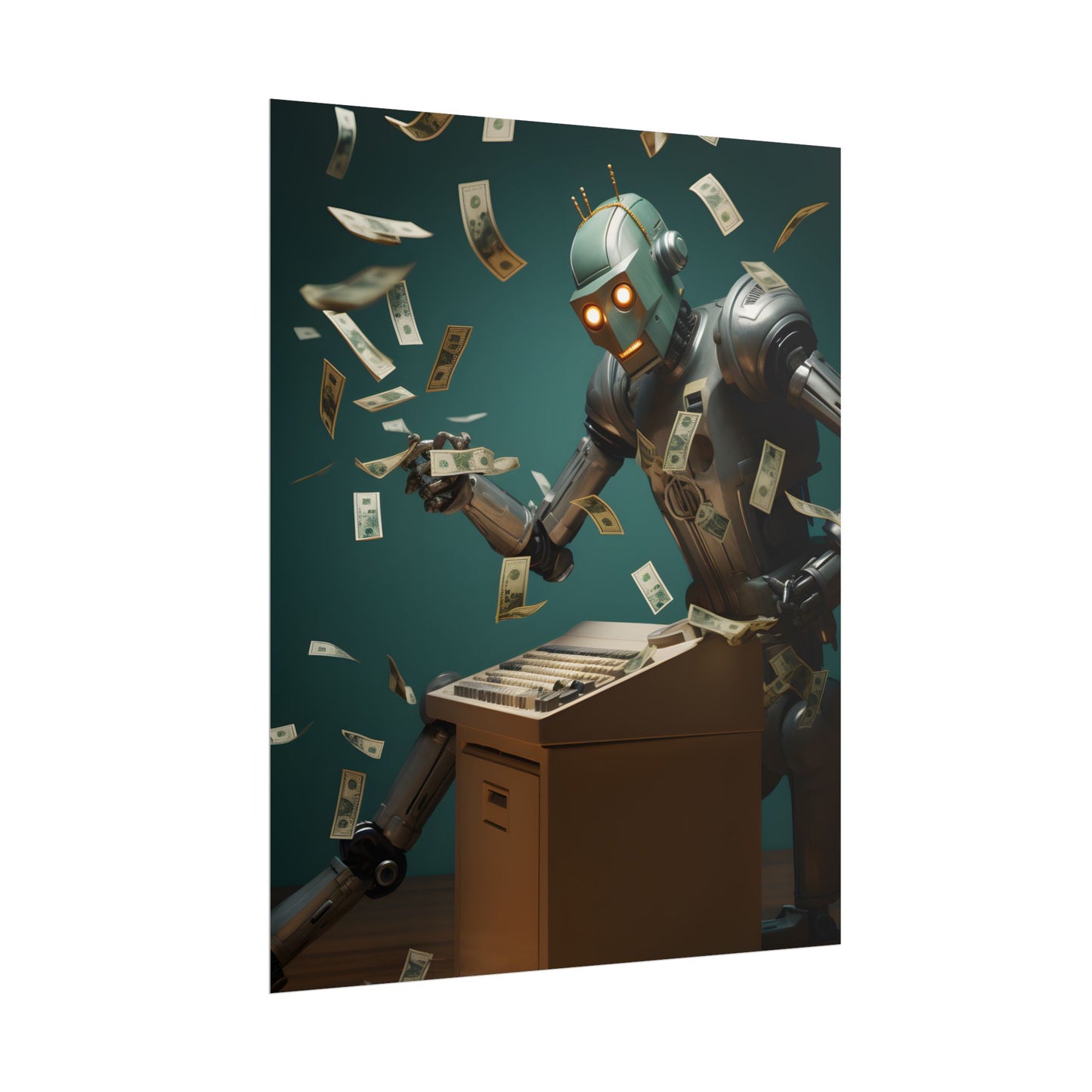 Robotic Art Heist: Modern Masterpieces Meet Metal Minds - Poster