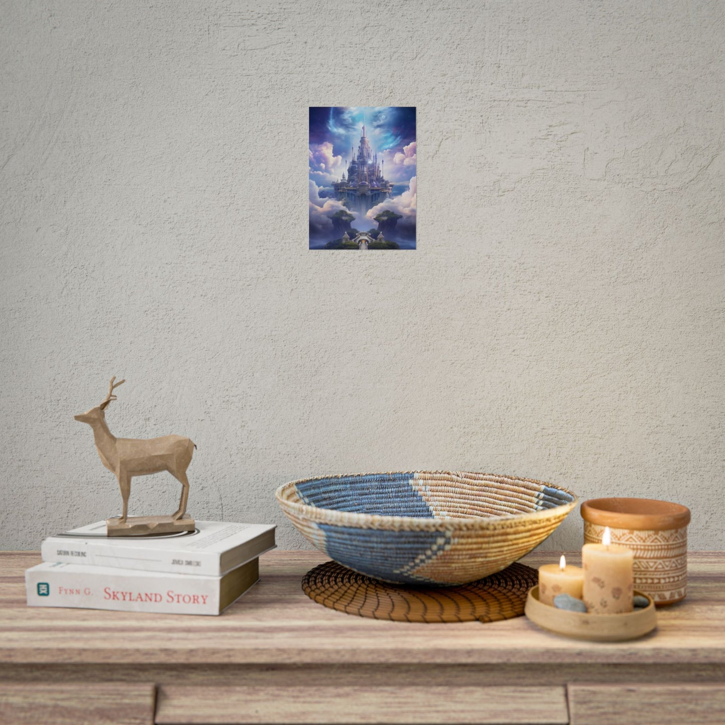 Celestial Fantasy Floating City: Dreamlike Artwork - Poster