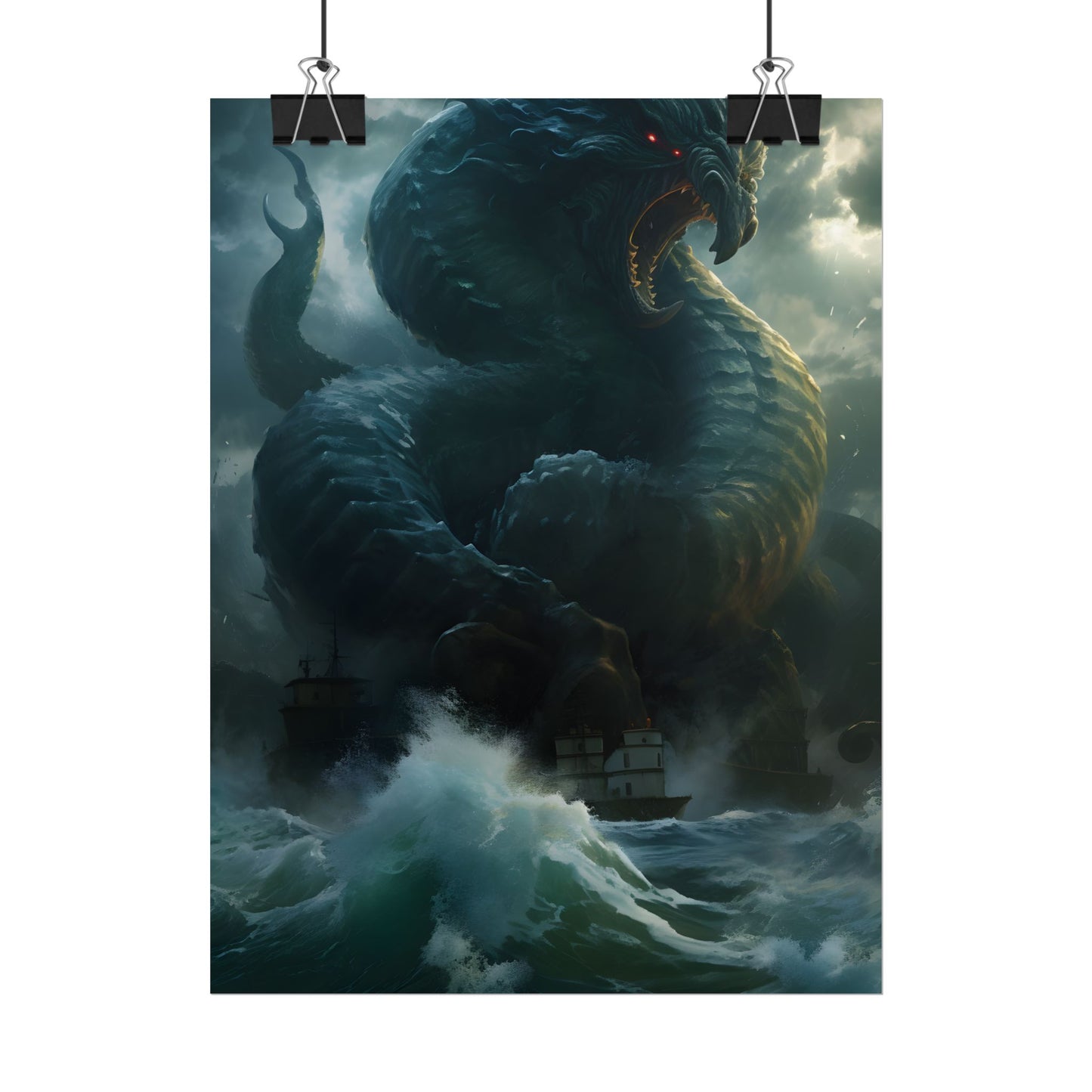 Mythic Sea Monster: Dark Ocean Artwork - Poster