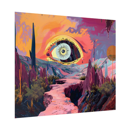 Surreal Eye: Vibrant Landscape Digital Art - Poster