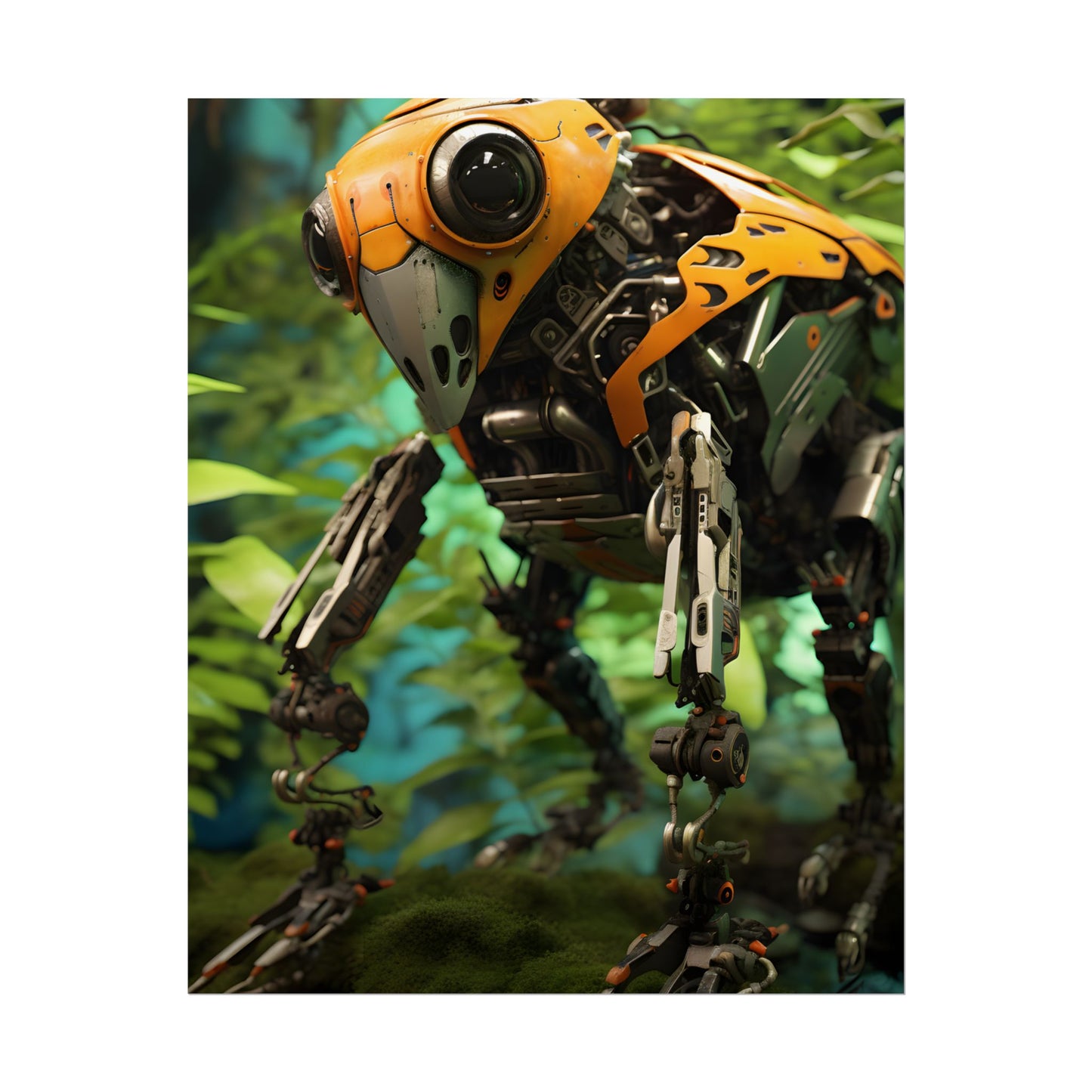Robotic Wildlife Sanctuary: AI-Operated Guardian in Bloom - Poster
