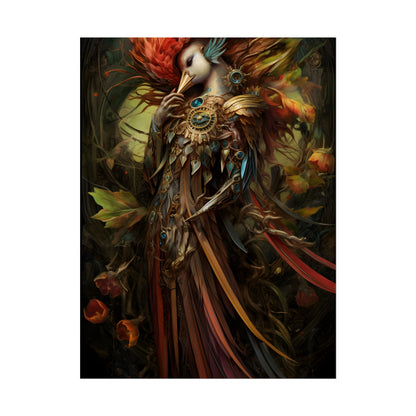 Grand Statue of a Majestic Bird in Serene Setting - Poster