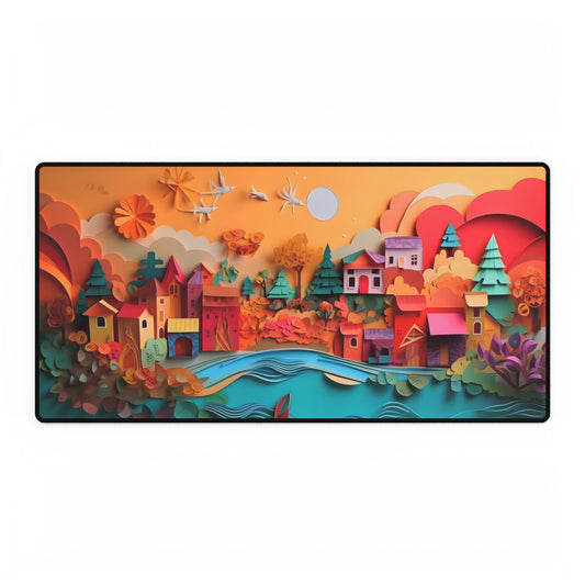 Epic Sunset Beach: Magical Paper Quilling Artwork - Desk Mat