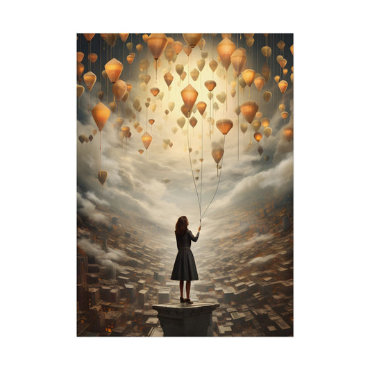 Peaceful Moment: Person with Potted Plant - Poster
