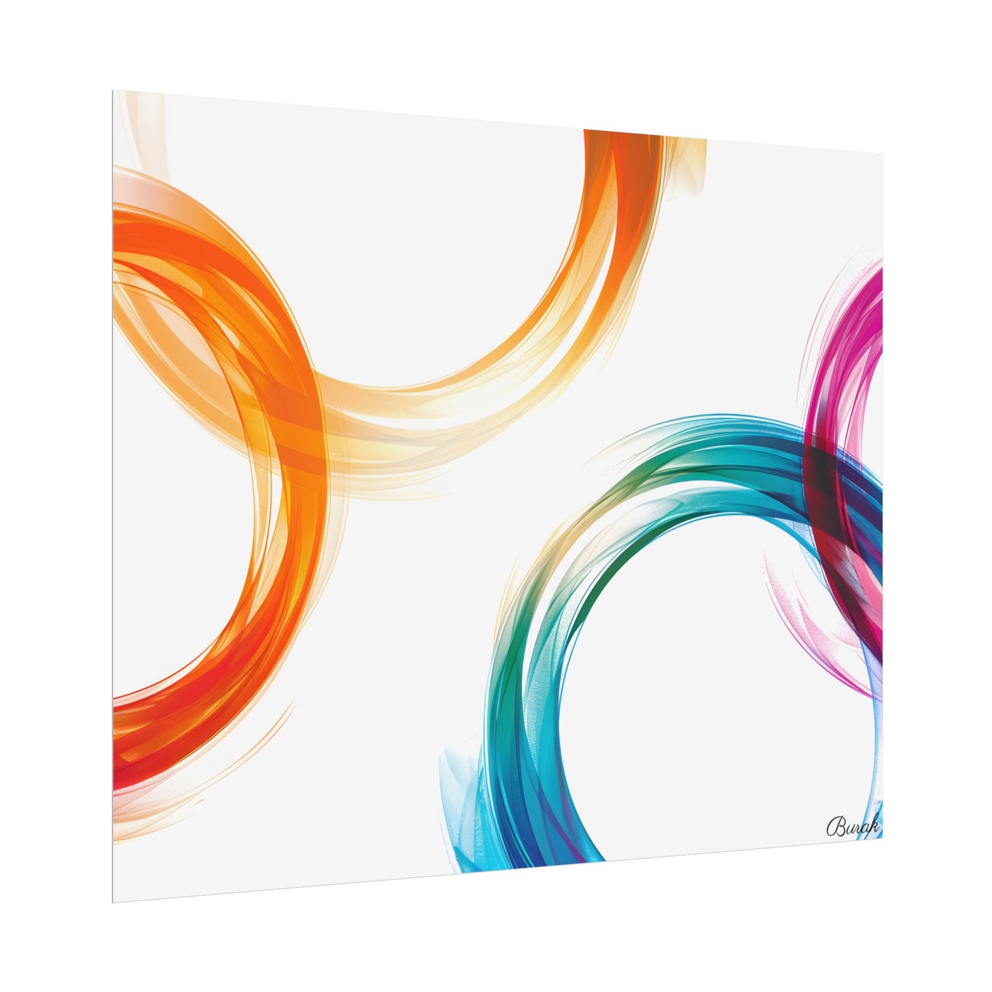 Swirling Abstract Colors: Vibrant Digital Artwork - Poster