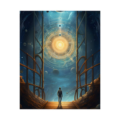 Space Explorer's Journey: Sleek Spacecraft in Stellar Odyssey - Poster