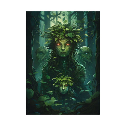 Mystical Forest Guardians: Serene Ancient Tree Spirits - Poster