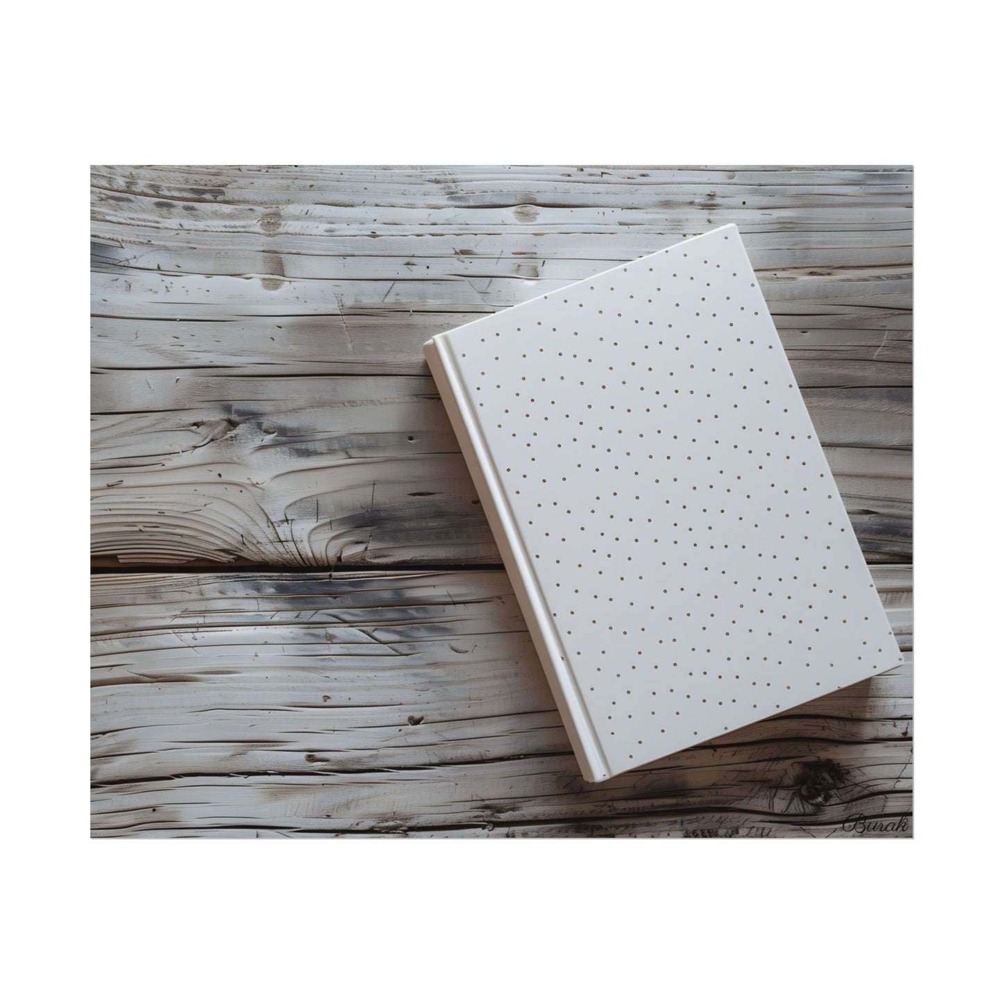 Minimalist Notebook with Embossed Dot Pattern: Unique Stationery Art - Poster