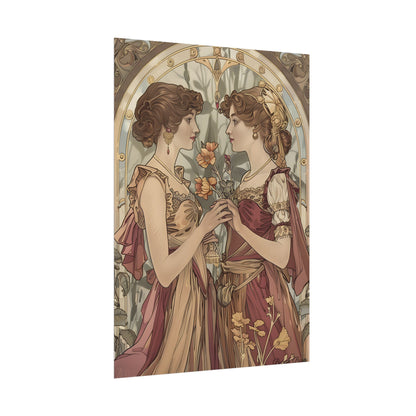 Middle Eastern Floral Beauty: Traditional Attire Digital Art - Poster