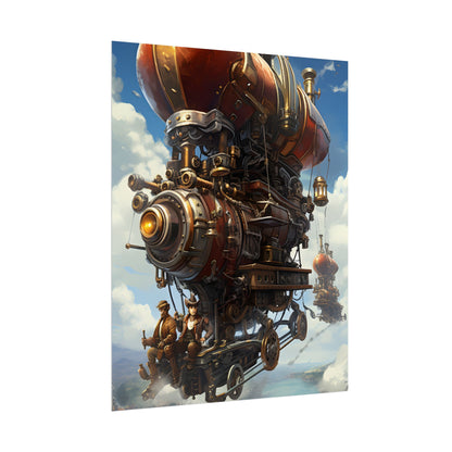 Steam Powered Sky-Liner Thrill Ride: Steampunk Race on Colum - Poster