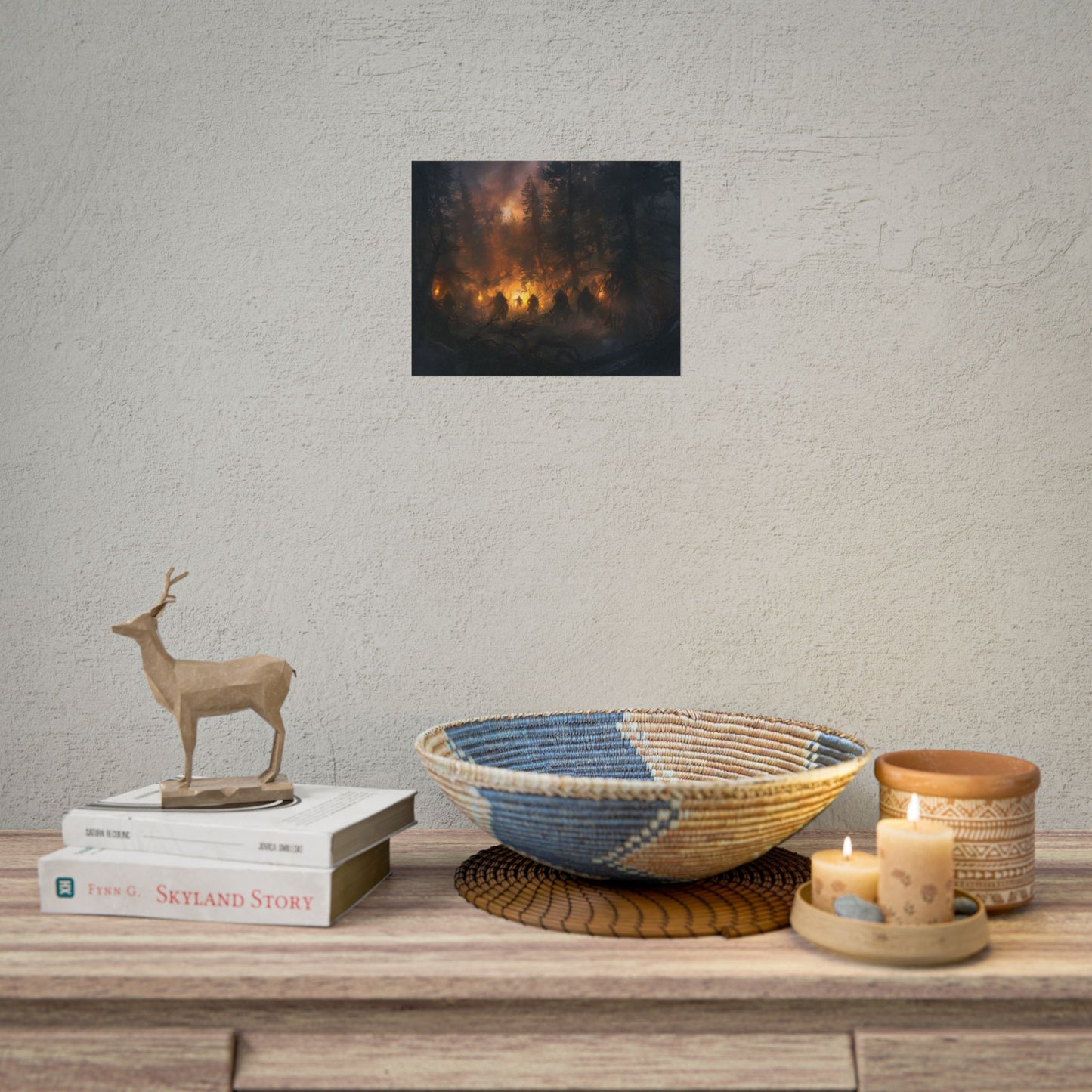 Tranquil Forest Sunset: People Connecting with Nature - Poster