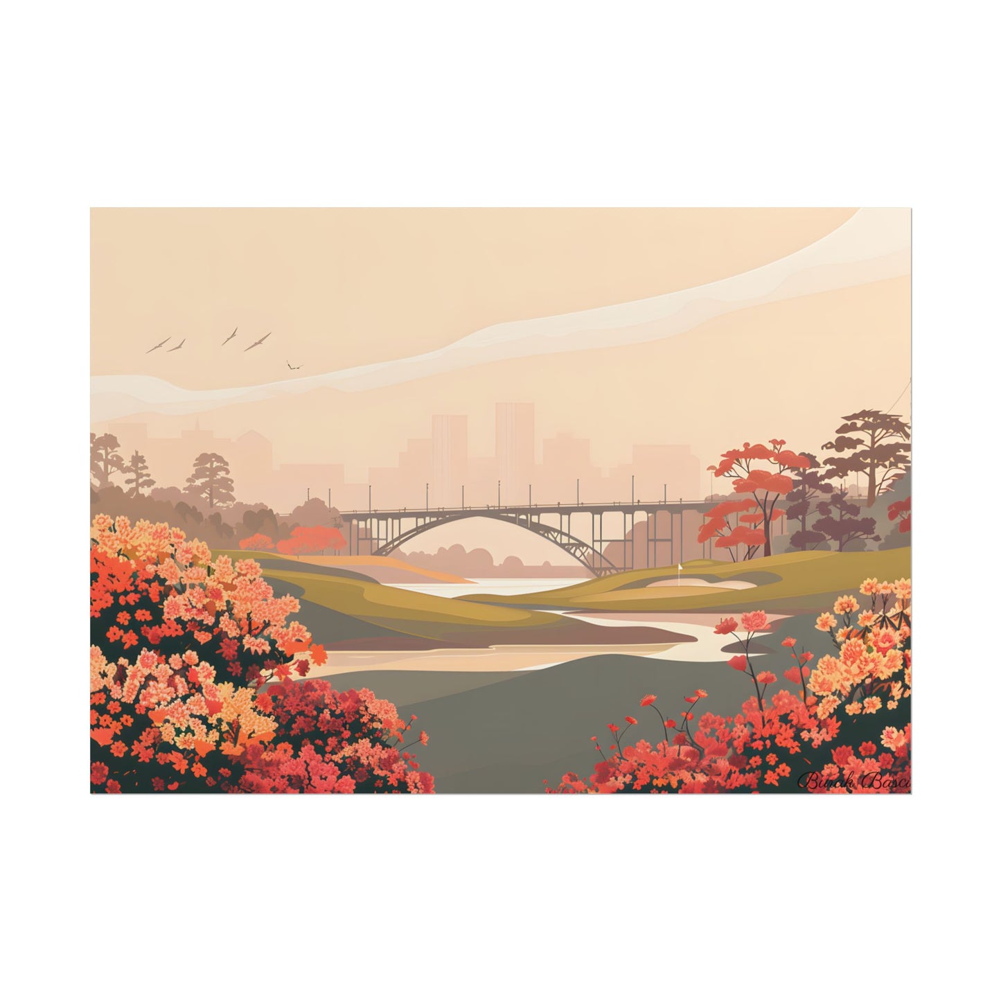 Retro Golf at Augusta: Vintage Illustration - Poster