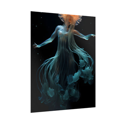 Underwater ballet of luminescent beauty: A dance in motion with oceanic harmony - Poster