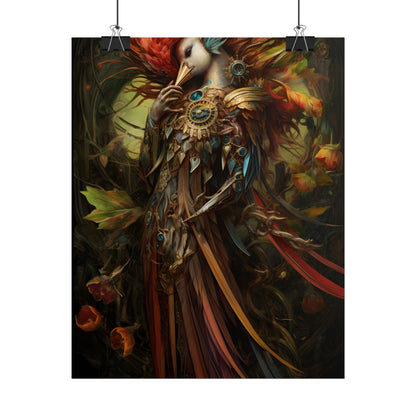 Grand Statue of a Majestic Bird in Serene Setting - Poster