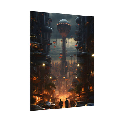 Dystopian Utopia: Perfect Urban Landscape Artwork - Poster