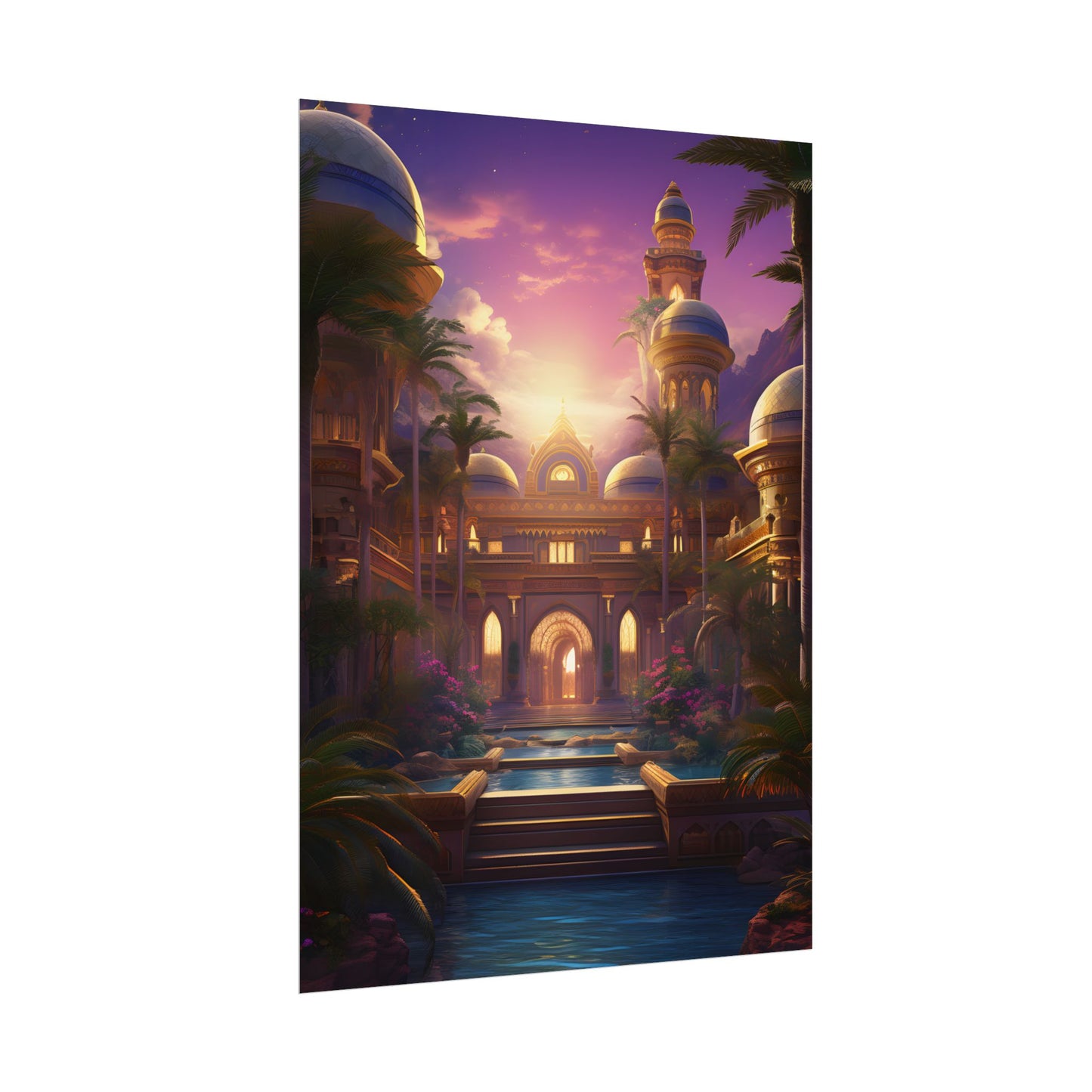 Mythical Desert Oasis: Arabian Nights-Inspired Artwork - Poster