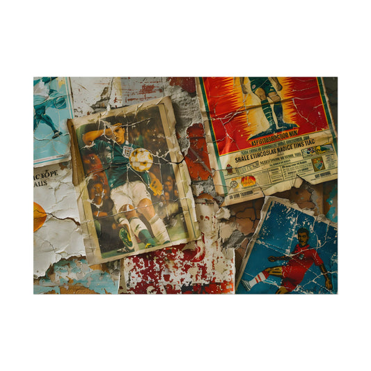 Vintage World Cup Posters: Colorful Collage Art - Poster