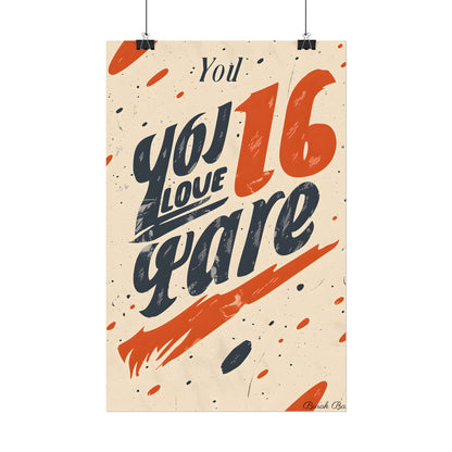 Vintage Distressed Poster Art: Red A - Poster