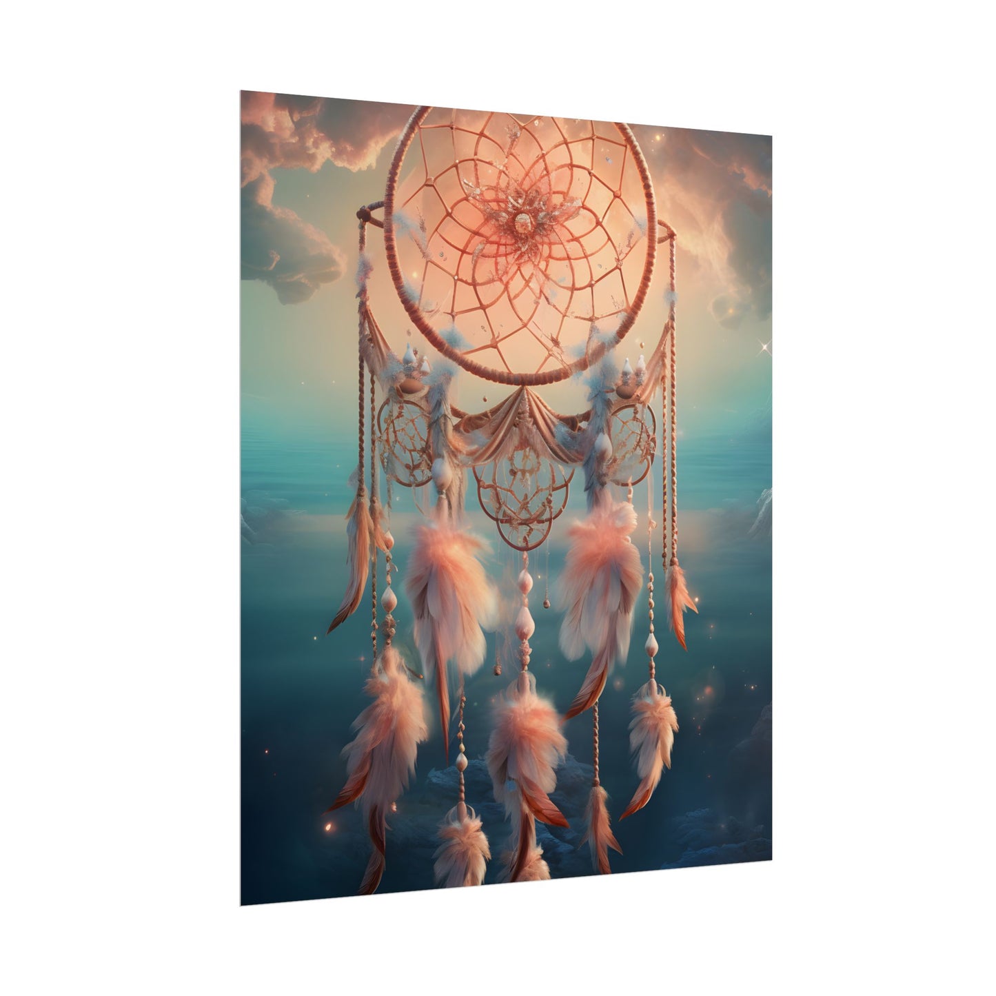 Ethereal Dreamcatcher Realm: Surreal Dreamscape Digital Art - Poster