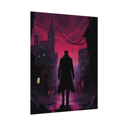 Gritty Urban Scene: Detective in Thought - Poster