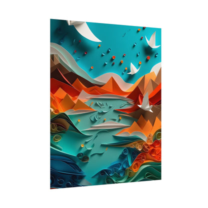 Abstract Geometric Art: Colorful Shapes in Harmony - Poster