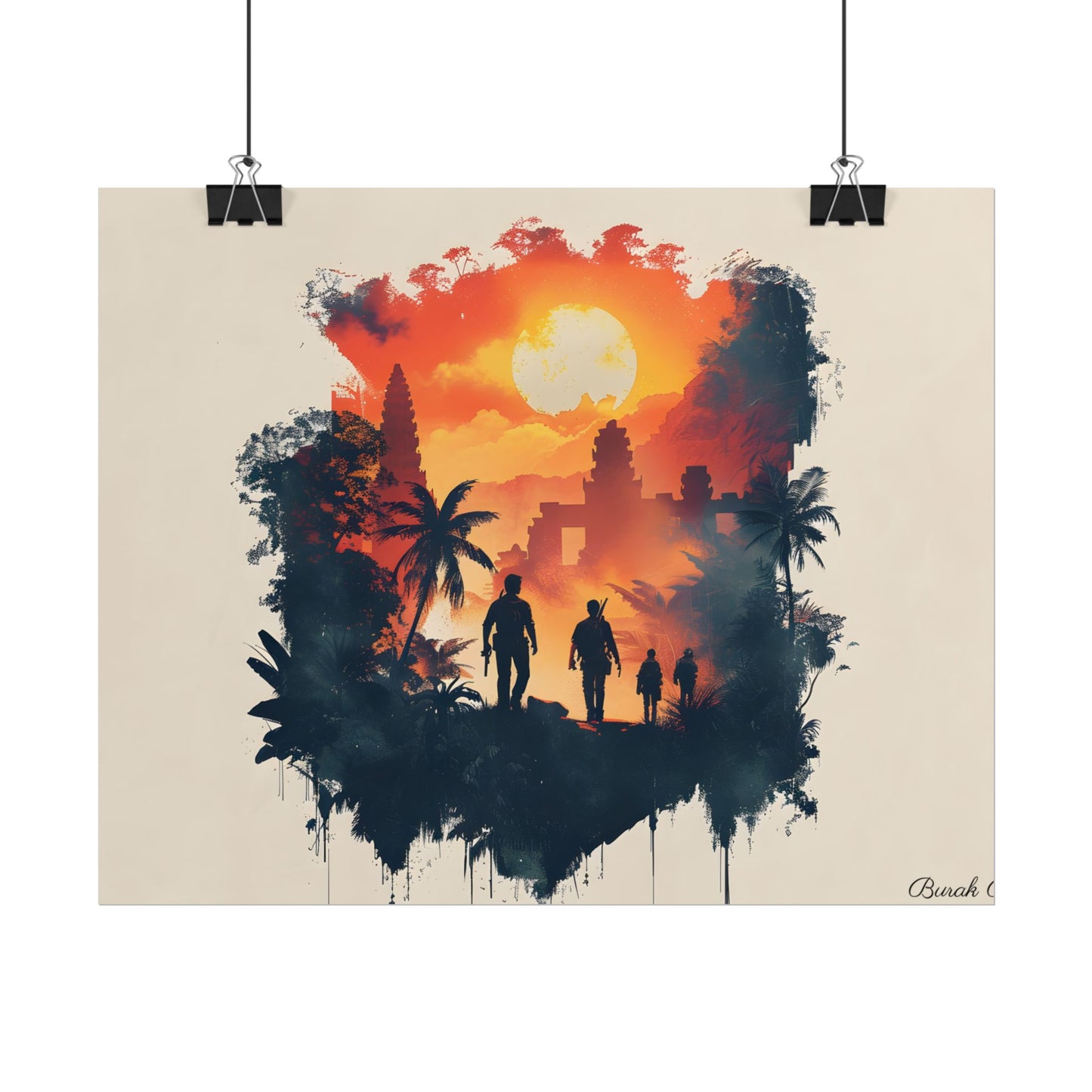 Nathan Drake's Adventure: Minimalist Illustration - Poster