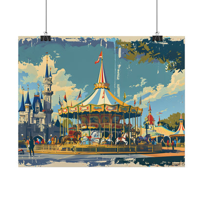 Vintage Disney Nostalgia: Retro Attraction Poster Art - Poster