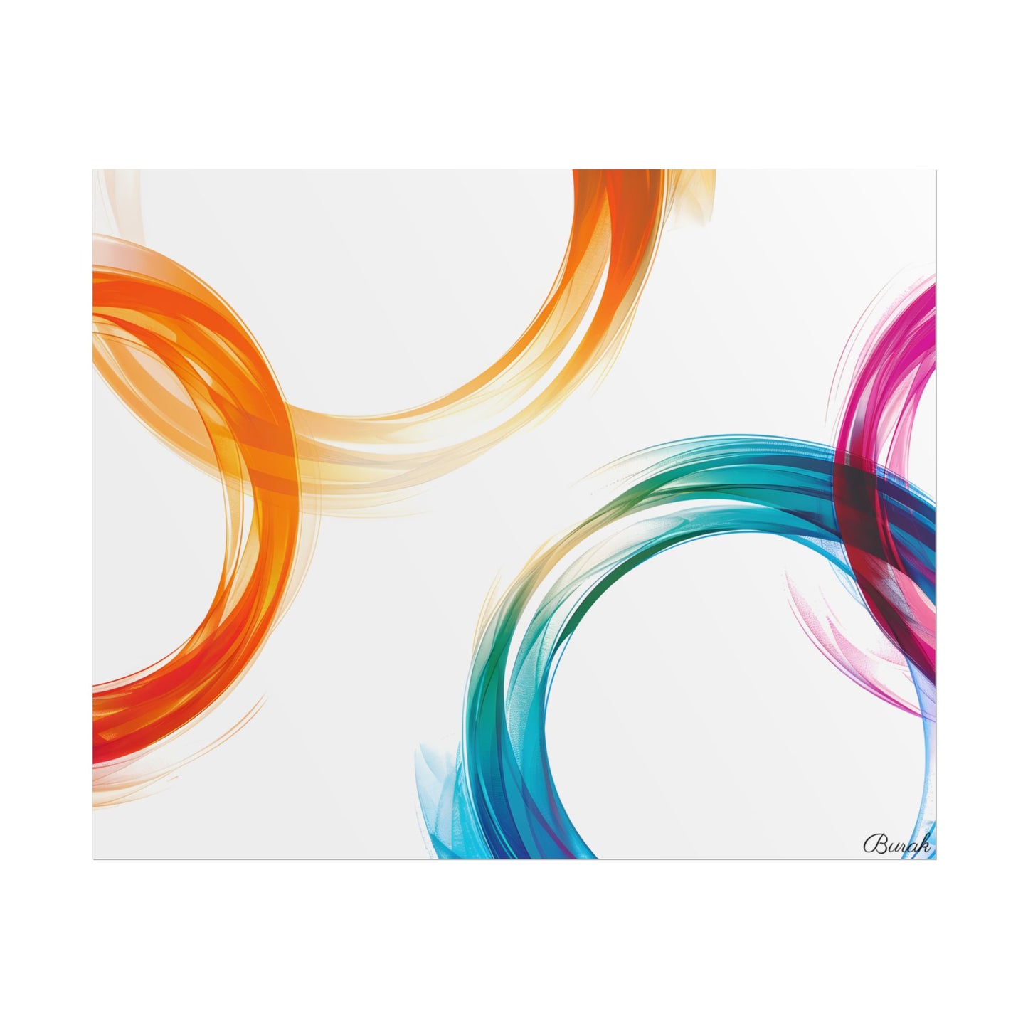 Swirling Abstract Colors: Vibrant Digital Artwork - Poster