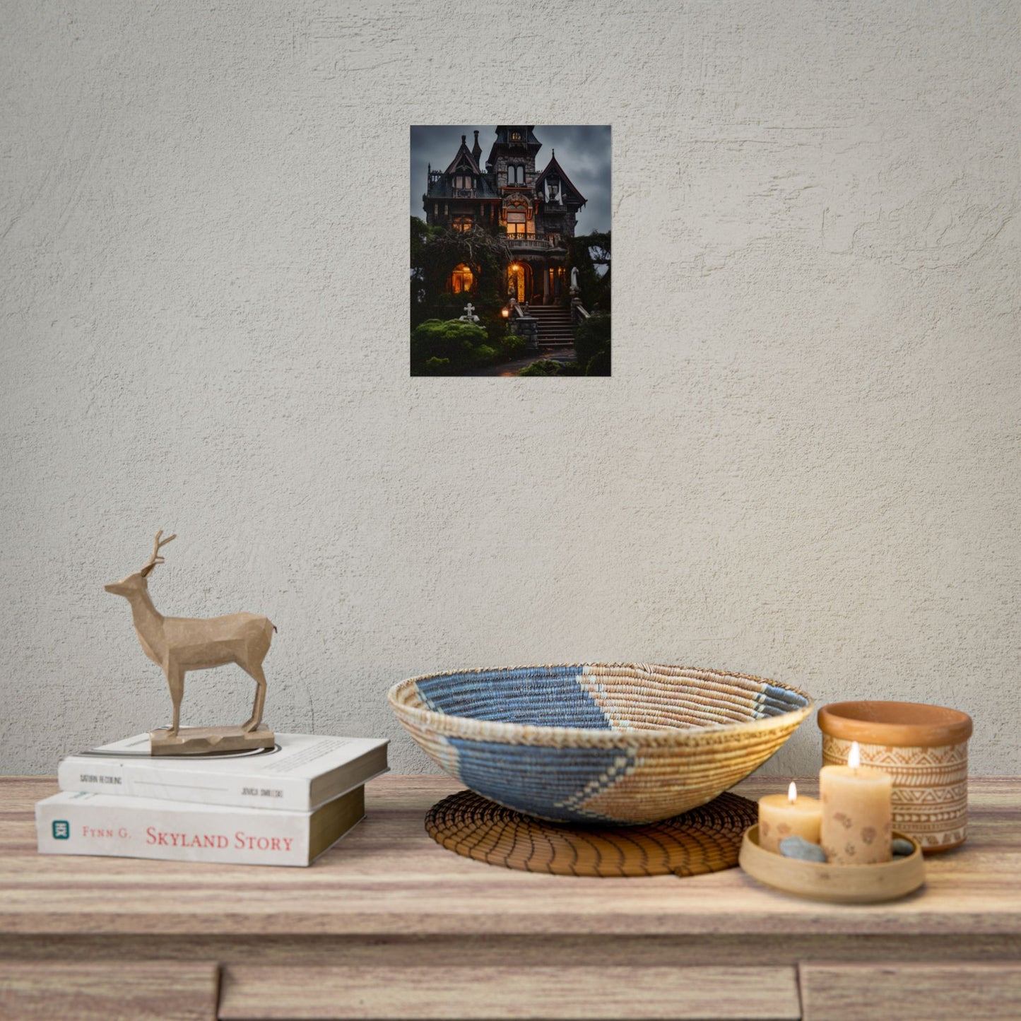 Spooky Victorian Mansion: Atmospheric Haunted Artwork - Poster