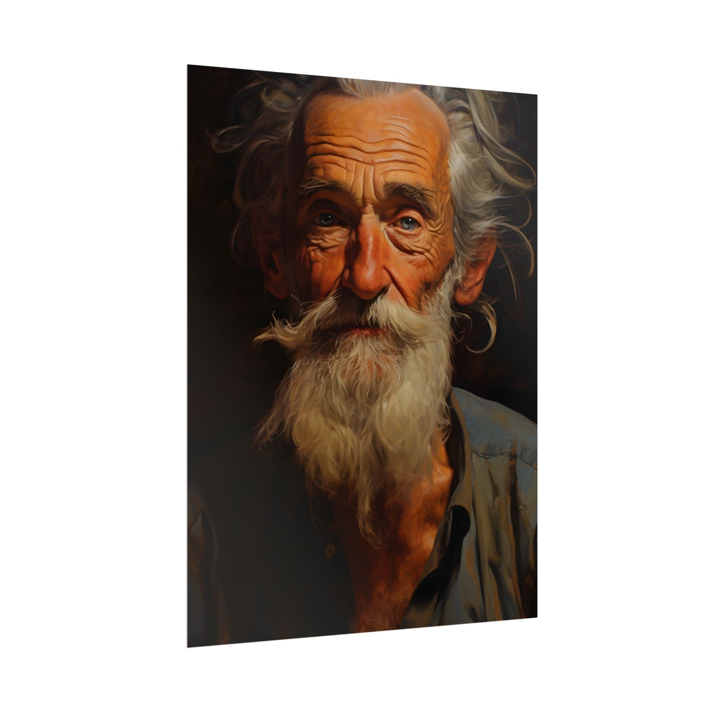 Elderly Wisdom: A Portrait of Timeless Senior Reflection - Poster