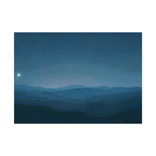 Minimalist Night Sky: Tranquil Artwork - Poster
