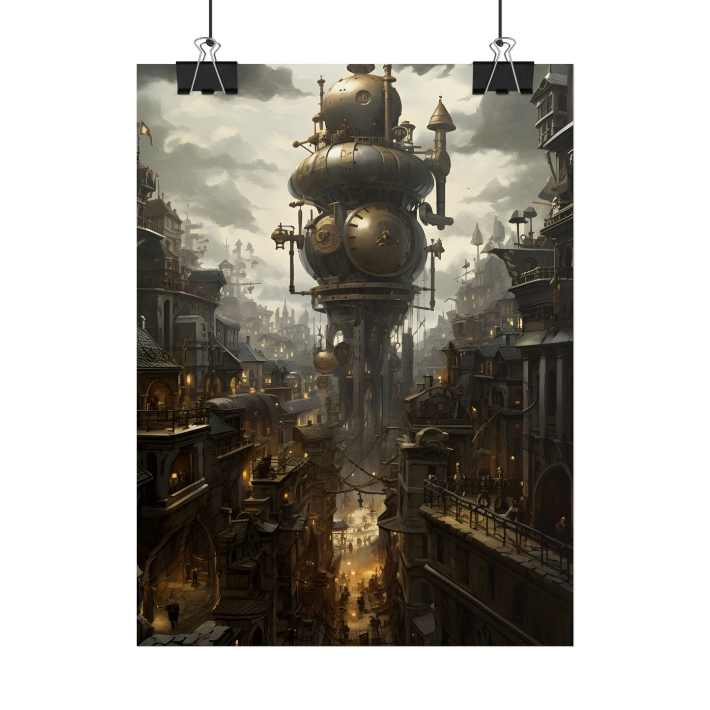 Vibrant Steampunk City: A World of Wonder - Poster