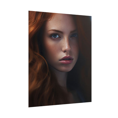 Redhead Model: Sophisticated Portrait Art - Poster